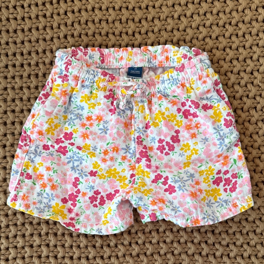 Old Navy Pink and Orange Floral Shorts